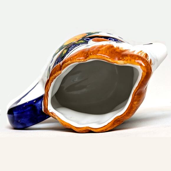 Vintage Italian Majolica Rooster Pitcher Jug – Hand Painted Stoneware 1990s - Picture 7 of 9